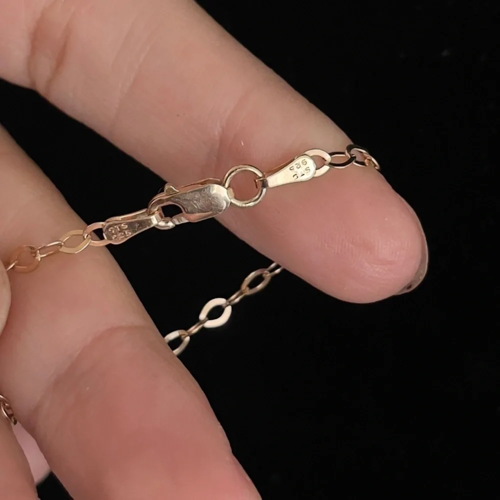 Rose gold sterling silver necklace